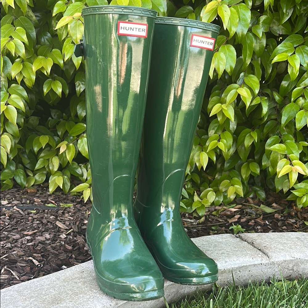 Hunter Green Rain Boots